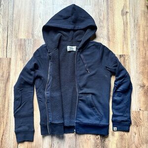 J. Crew Navy Sherpa-Lined Hoodie